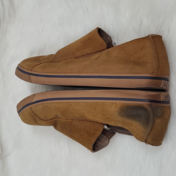 UGG Bracken Round Toe Low Top Slip On Loafer Shoes Suede Brown men size 11